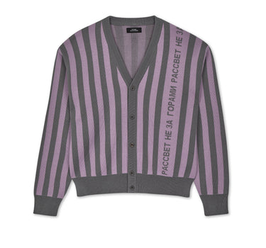 Purple & Gray Stripe Cardigan