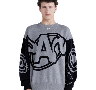 TWO TONE CREW NECK KNIT - PAM