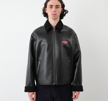VARSITY LEATHER JACKET WOVEN - Rassvett
