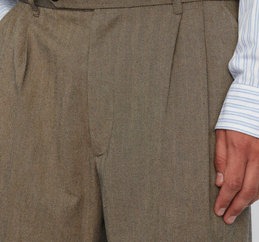 Classic Trousers - Grey + brown Herringbone
